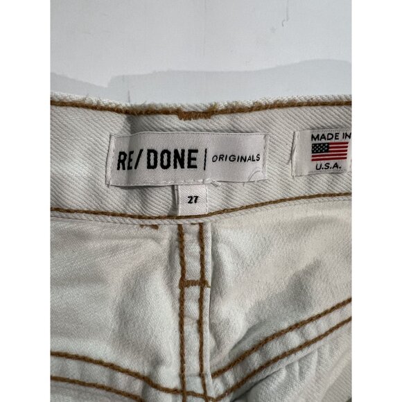 RE/DONE Denim Cut Shorts in White - Picture 5 of 5